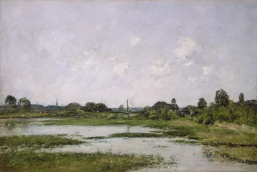 Les rives de la rivière Touques à Trouville pendant les grandes marées